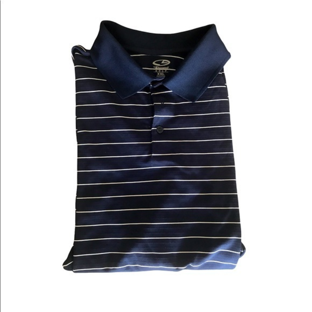 Champion Golf Navy Stripe‎ Polo XXL EUC